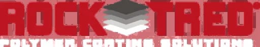 Rock Tread red logo with polymer coating solutions text and layered pyramid graphic